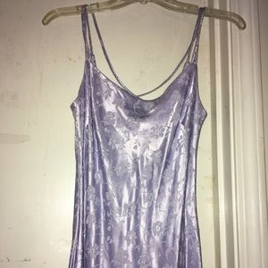 Lavender purple satin floral dress